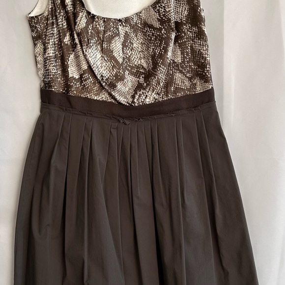 Tahari Cotton & Satin Brown A line Dress - Picture 7 of 7